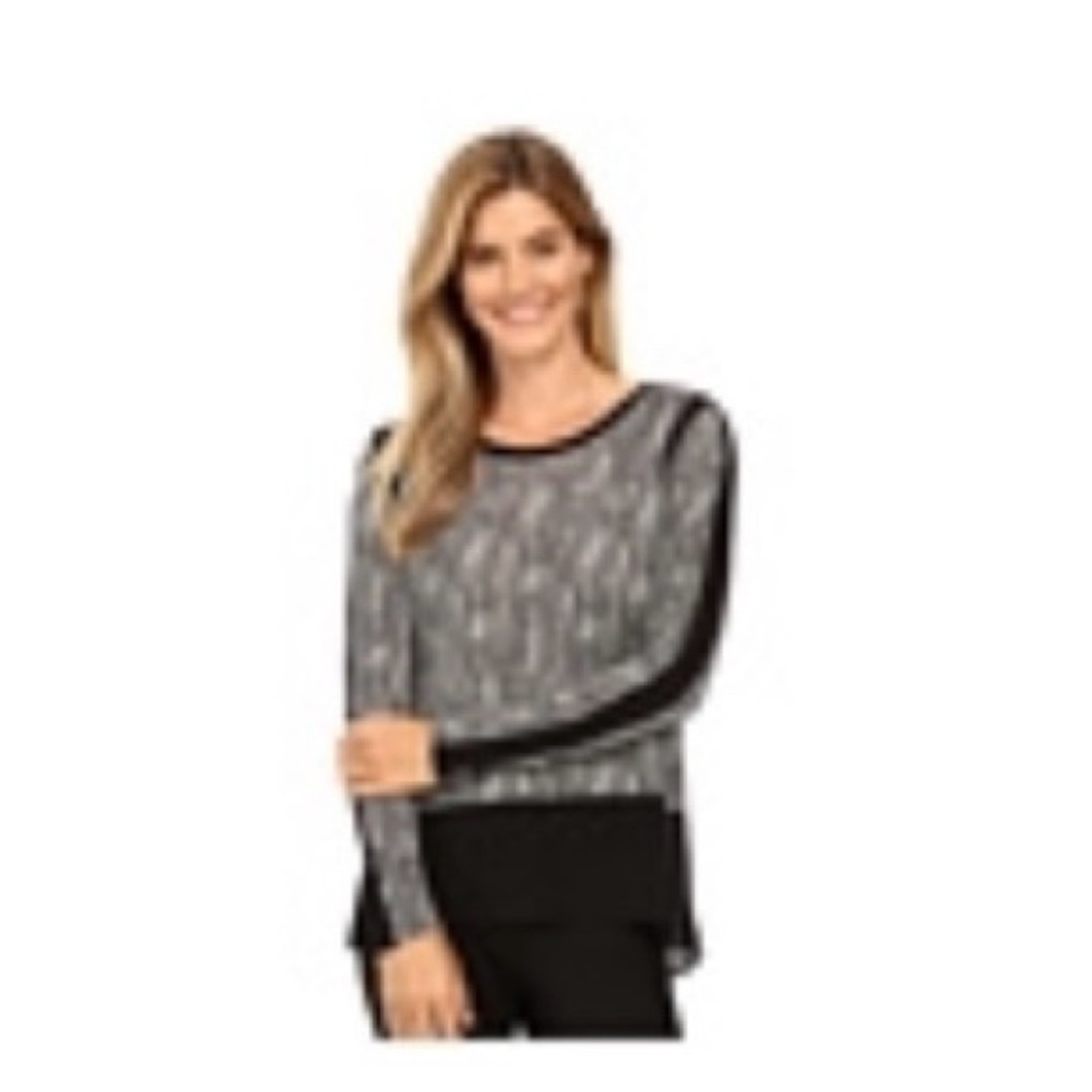 Michael Kors textured scale woven top XS